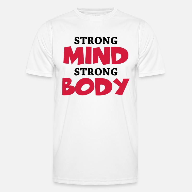 Strong Mind - Strong Body - Men's Functional T-Shirt - white