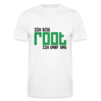 Ich bin root ich darf das Hacker Nerd Admin Shirt - Männer Funktions-T-Shirt - Weiß - Vorne - AI Model Male 178 dark (178cm)