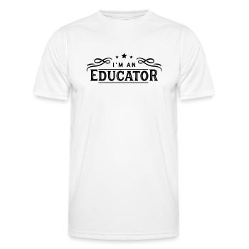 éducateur - T-shirt sport Homme - blanc - Devant - AI Model Male 178 dark (178cm)