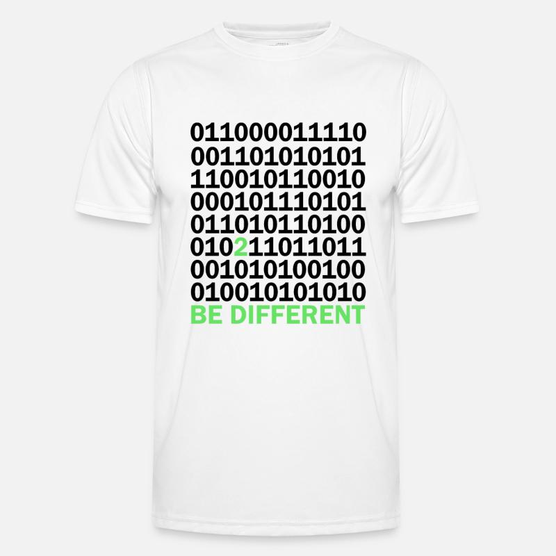 Be Different Binärcode Nerd Geschenk - Männer Funktions-T-Shirt - Weiß