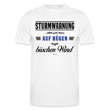 Sturmwarnung Rügen - büschen Wind - Männer Funktions-T-Shirt - Weiß - Vorne - AI Model Male 178 dark (178cm)