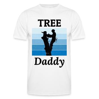 Arborist Dad Tree Climber Arboriculture Blue Sky - Men's Functional T-Shirt - white - Front - AI Model Male 178 dark (178cm)