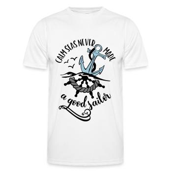 MARIN ANCRE MARINS MARINS MARINS MARINS SEA MOIN CÔTE MOTIFS - T-shirt sport Homme - blanc - Devant - AI Model Male 178 dark (178cm)