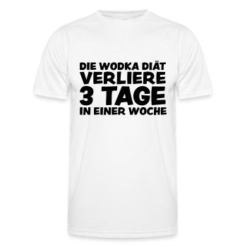 DIE WODKA DIÄT VERLIERE 3 TAGE IN EINER WOCHE - Männer Funktions-T-Shirt - Weiß - Vorne - AI Model Male 178 dark (178cm)