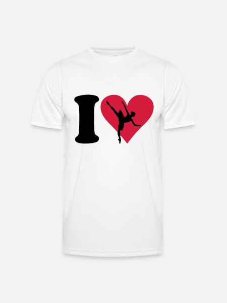I love Ballett - Männer Funktions-T-Shirt - Weiß