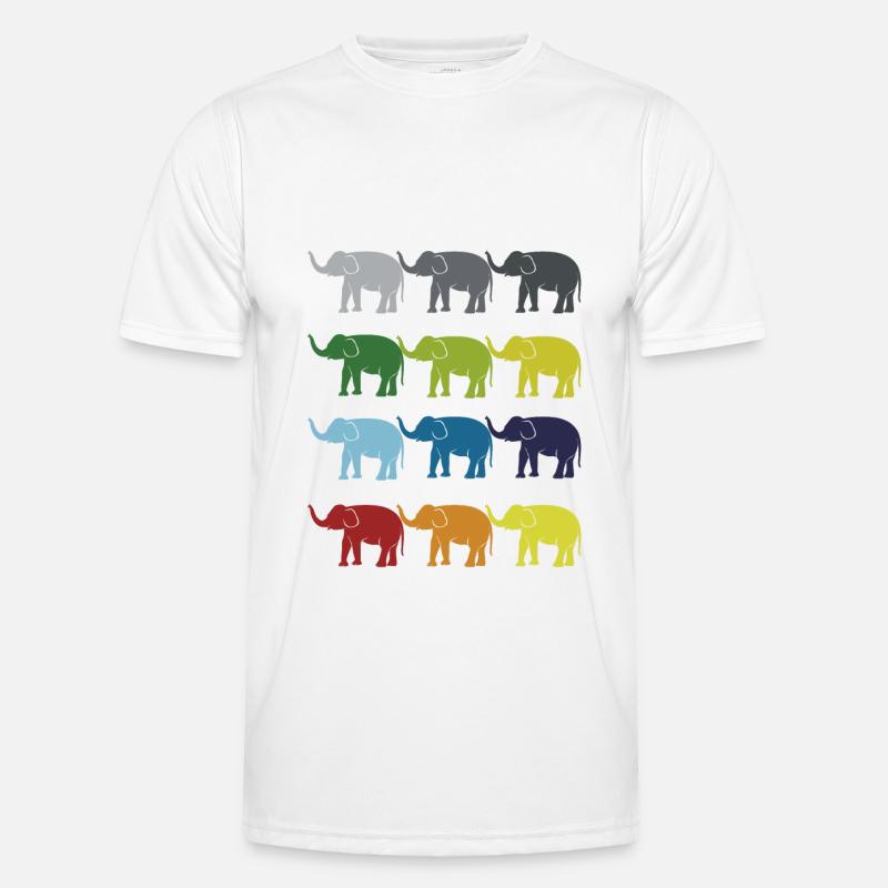 Neon Pop Art Retro Elefant Dickhäuter Geschenkidee Männer Funktions-T-Shirt