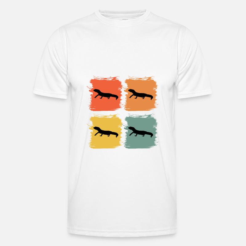 Gecko Eidechse Retro Pop Art Geschenkidee Männer Funktions-T-Shirt