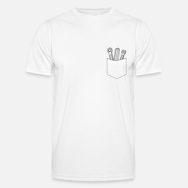 Poche de poitrine de clé T-shirt sport Homme