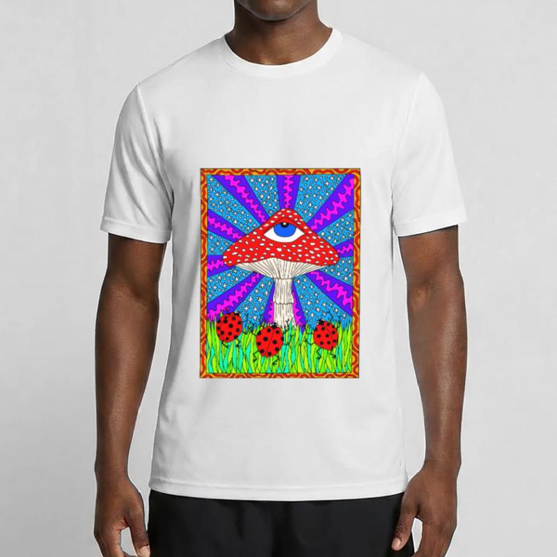 Hippie Magic Toadstool Retro Psychedelic Men's Functional T-Shirt