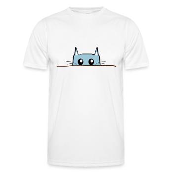 Table de BD chat - T-shirt sport Homme - blanc - Devant - AI Model Male 178 dark (178cm)