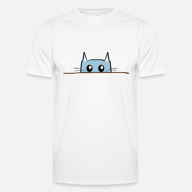 Cat Comic Table - Men's Functional T-Shirt - white