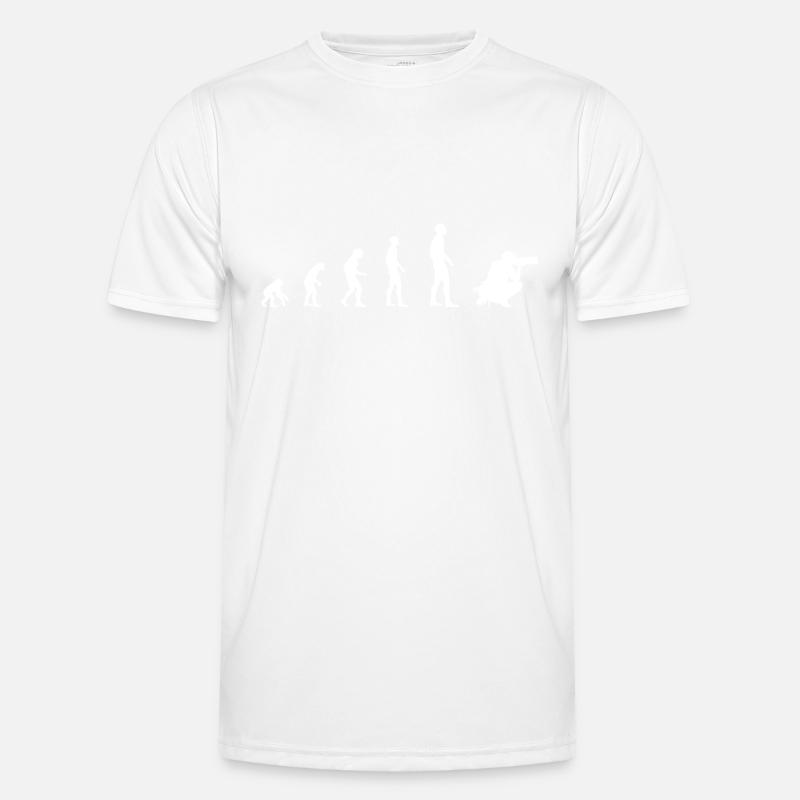 Sportfotograf – Evolution - Männer Funktions-T-Shirt - Weiß