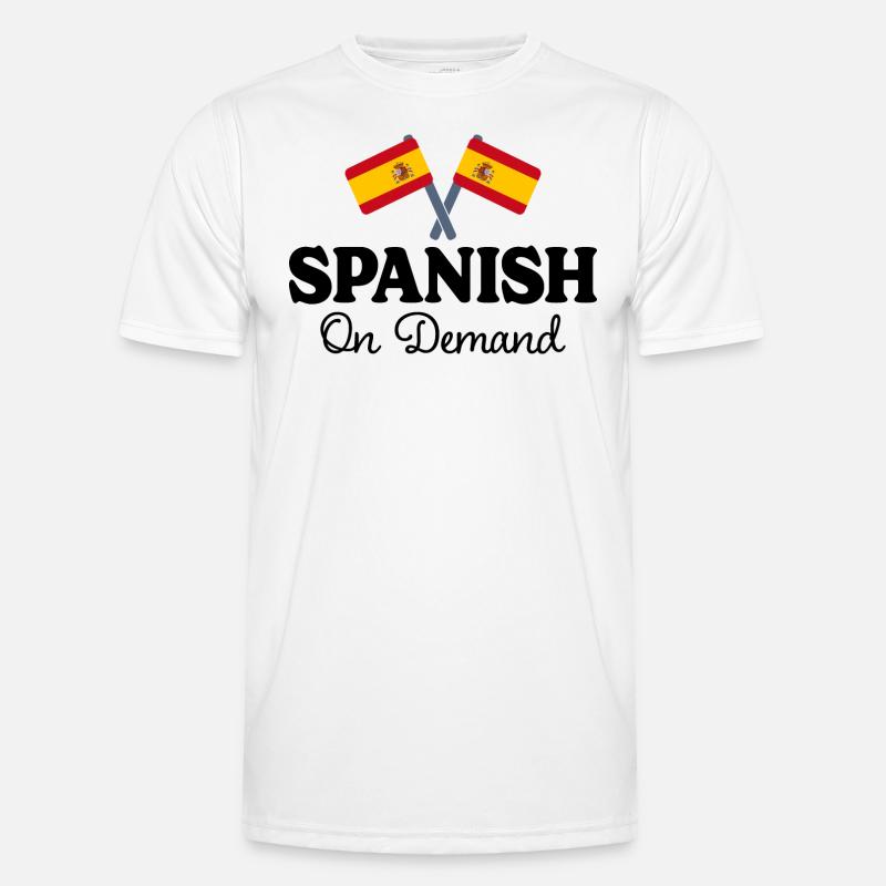 Spanisch auf Anfrage Spanisch Dolmetscher - Männer Funktions-T-Shirt - Weiß