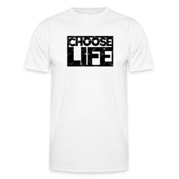 CHOOSE LIFE 80s Retro - Motivation - Männer Funktions-T-Shirt - Weiß - Vorne - AI Model Male 178 dark (178cm)