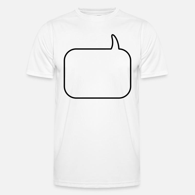 Text Balloon (square 1col - Men's Functional T-Shirt - white