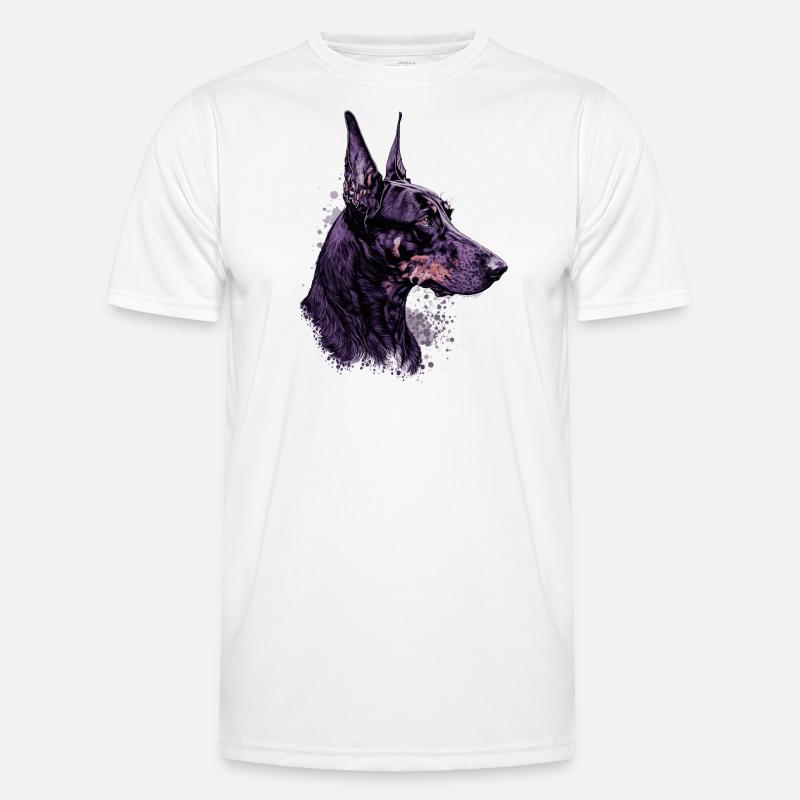 Stolzer Dobermann - Männer Funktions-T-Shirt - Weiß