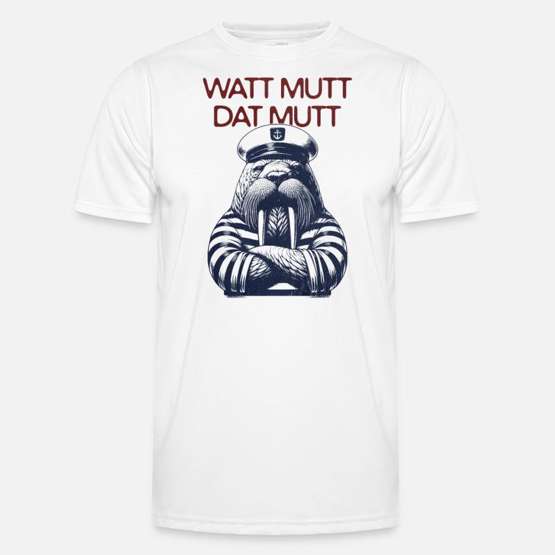 Watt Mutt dat Mutt - Walross Kapitän Männer Funktions-T-Shirt