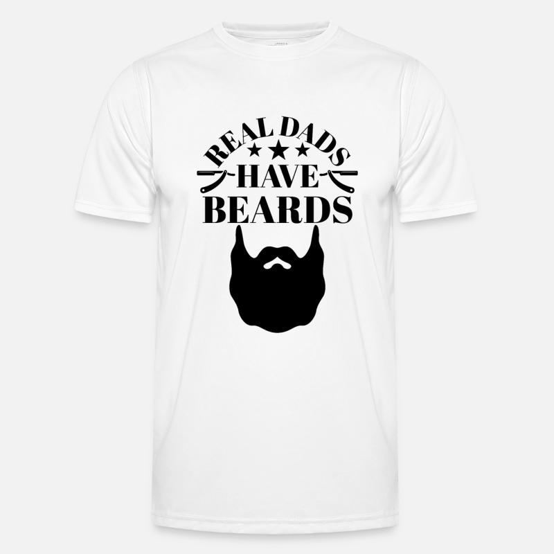 Real Dads have Beards - Men's Functional T-Shirt - white