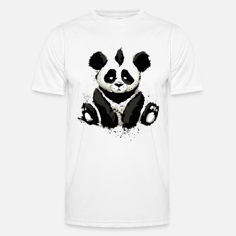 Inked Panda Bear Männer Funktions-T-Shirt