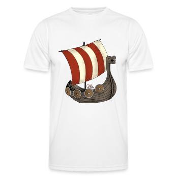Eriks Winkingerschiff - Männer Funktions-T-Shirt - Weiß - Vorne - AI Model Male 178 dark (178cm)