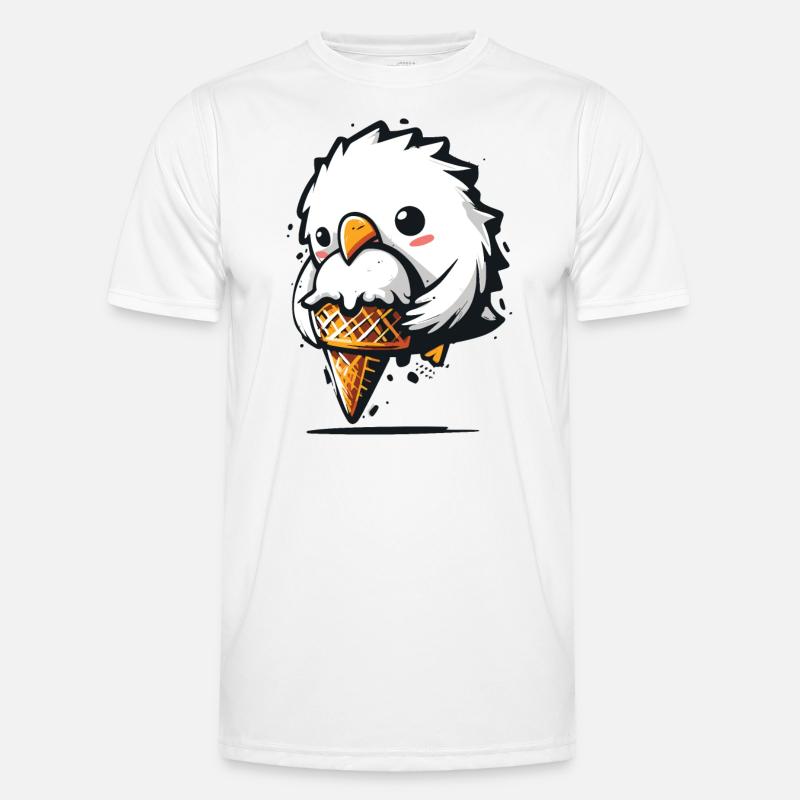 Süße Möwe klaut Eis Eisdieb Dieb Männer Funktions-T-Shirt