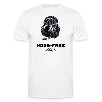 Noob Free Zone Gamer Dictons Chemise - T-shirt sport Homme - blanc - Devant - AI Model Male 178 dark (178cm)