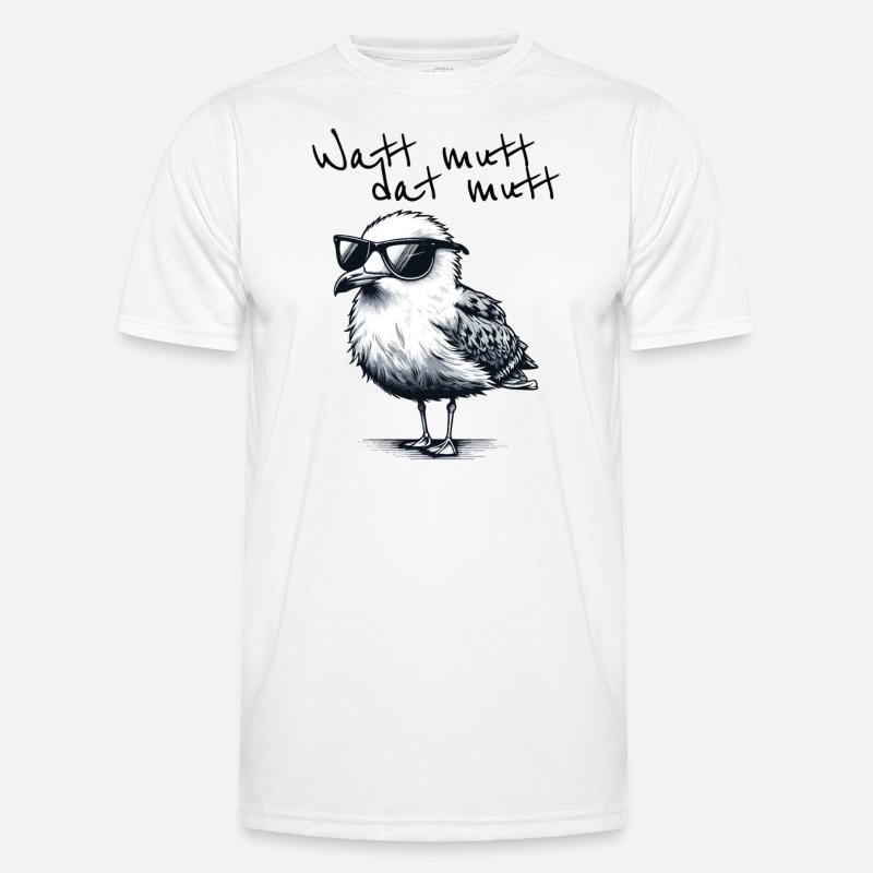 Watt mutt dat mutt Coole Möwe Nordsee Spruch Men's Functional T-Shirt