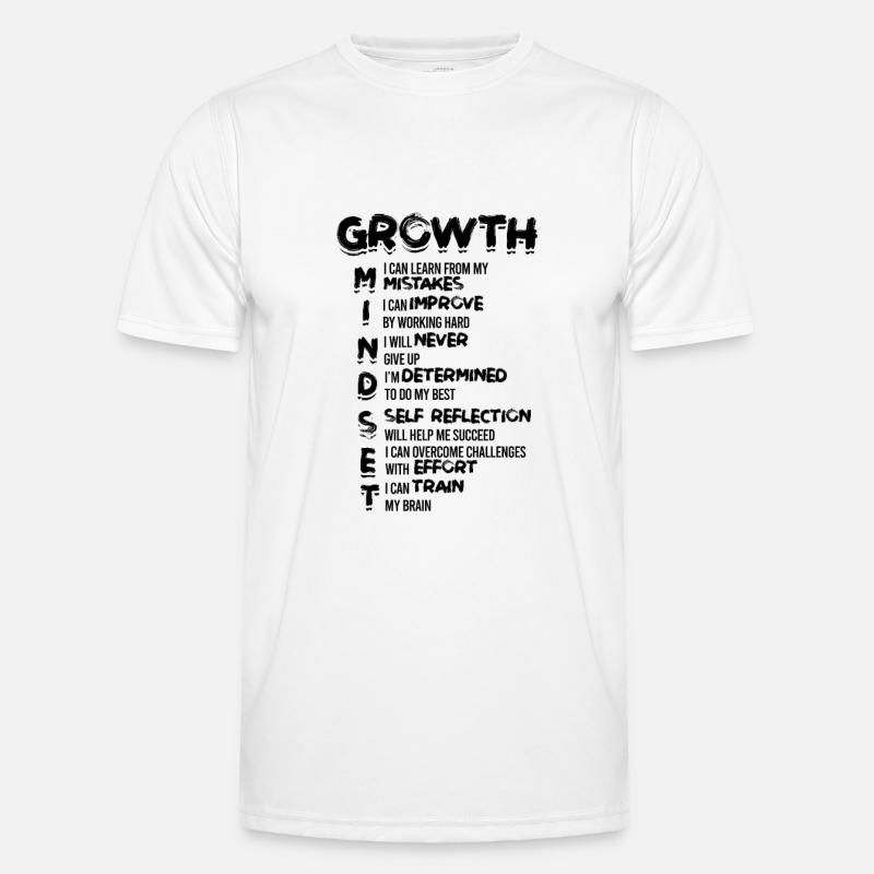 Growth Mindset Classroom Brain Motivation - - Men's Functional T-Shirt - white