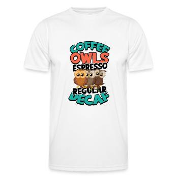 Coffee Owls Espresso Regular Decaf - Decaf Coffee - Männer Funktions-T-Shirt - Weiß - Vorne - AI Model Male 178 dark (178cm)
