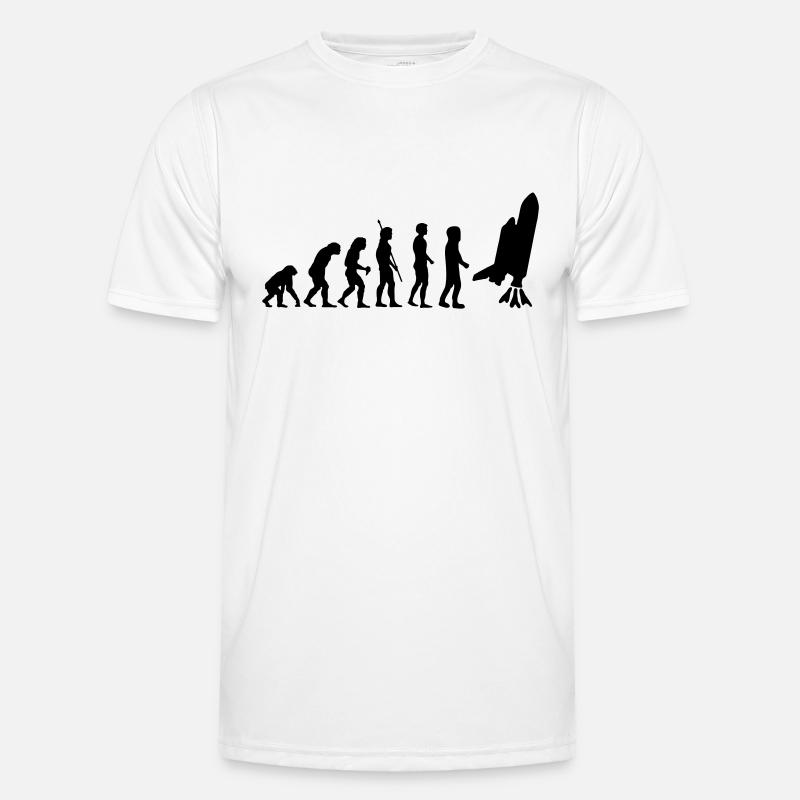 evolution_astronaut_g1 - Männer Funktions-T-Shirt - Weiß