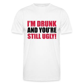 Drunk - Men's Functional T-Shirt - white - Front - AI Model Male 178 dark (178cm)