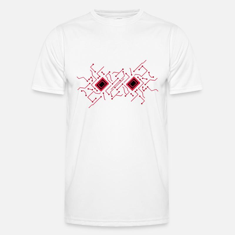 lignes de technologie de circuits Microchip modèle T-shirt sport Homme