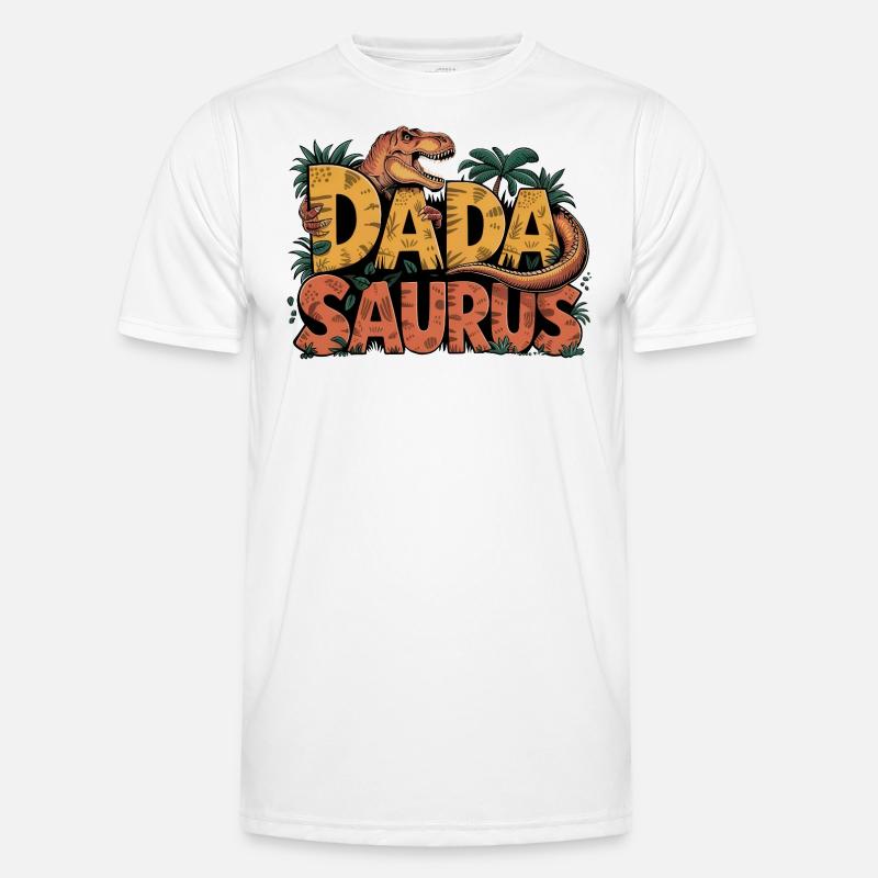 Dinosaur Dad Saurus Gift Dad - Men's Functional T-Shirt - white