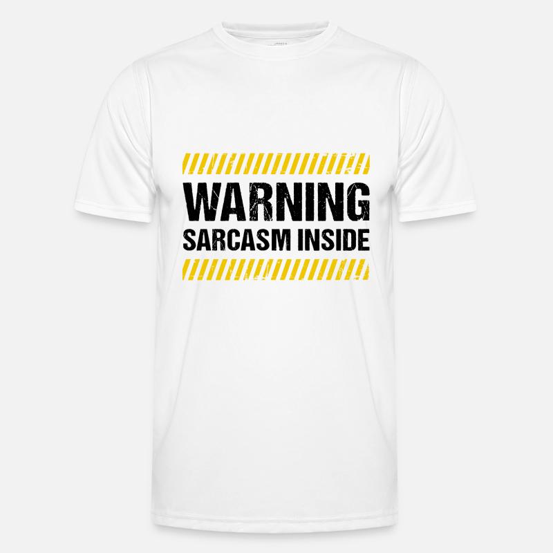 Warning Sarcasm Inside Männer Funktions-T-Shirt