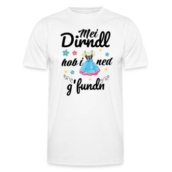 Dirndl | Mei Dirndl hob i ned g'fundn - Männer Funktions-T-Shirt - Weiß - Vorne - AI Model Male 178 dark (178cm)