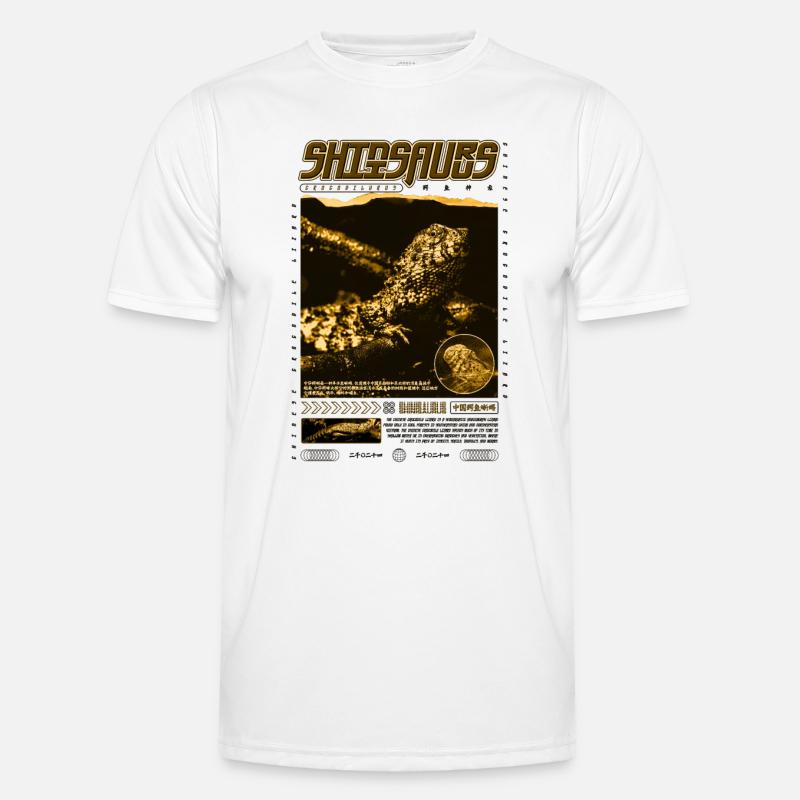 Chinesisches Krokodil Eidechse Shinisaurus Crocodilurus - Männer Funktions-T-Shirt - Weiß