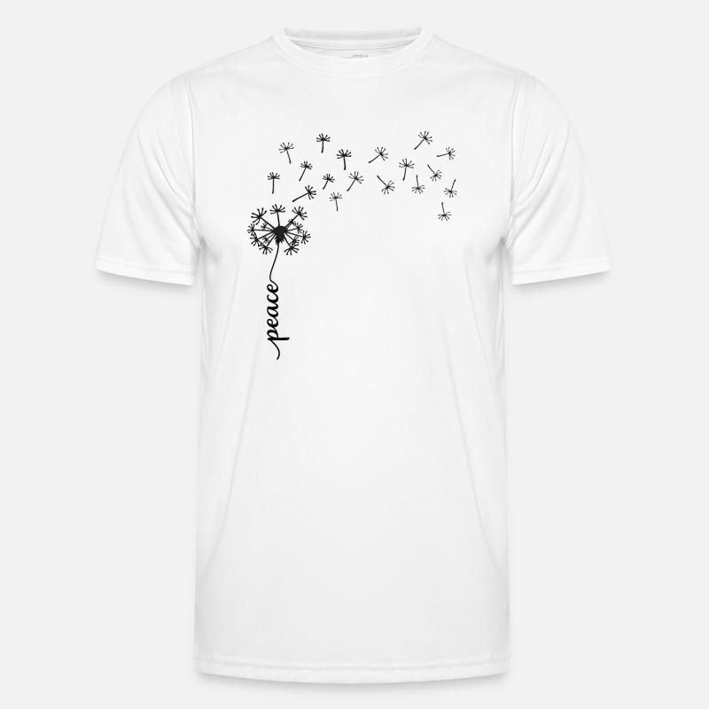 Peace Dandelion Design - Männer Funktions-T-Shirt - Weiß