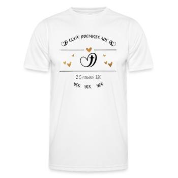 Christliches Design Gottes Verheißungen sind ja - Männer Funktions-T-Shirt - Weiß - Vorne - AI Model Male 178 dark (178cm)