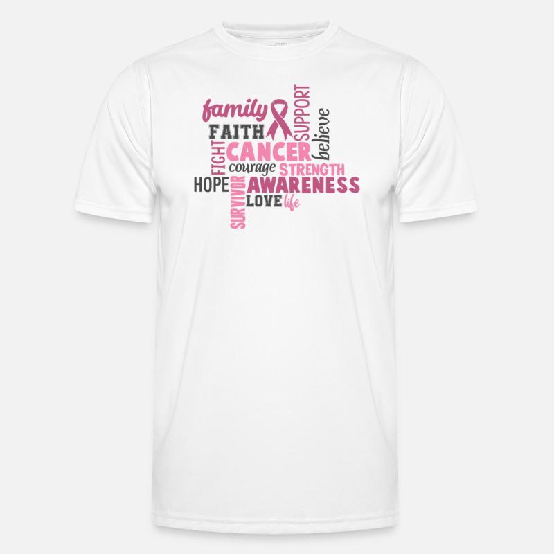 Brustkrebs Briefe Männer Funktions-T-Shirt