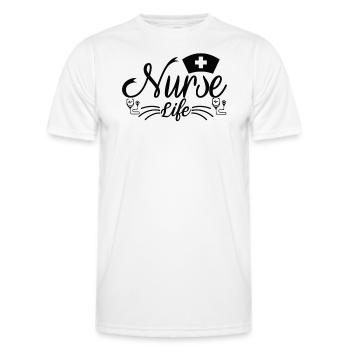 Vie infirmière - T-shirt sport Homme - blanc - Devant - AI Model Male 178 dark (178cm)