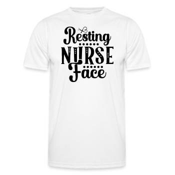 Resting nurse face - Men's Functional T-Shirt - white - Front - AI Model Male 178 dark (178cm)