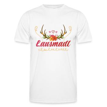Lausmadl | Trachten Mode Dirndl - Männer Funktions-T-Shirt - Weiß - Vorne - AI Model Male 178 dark (178cm)