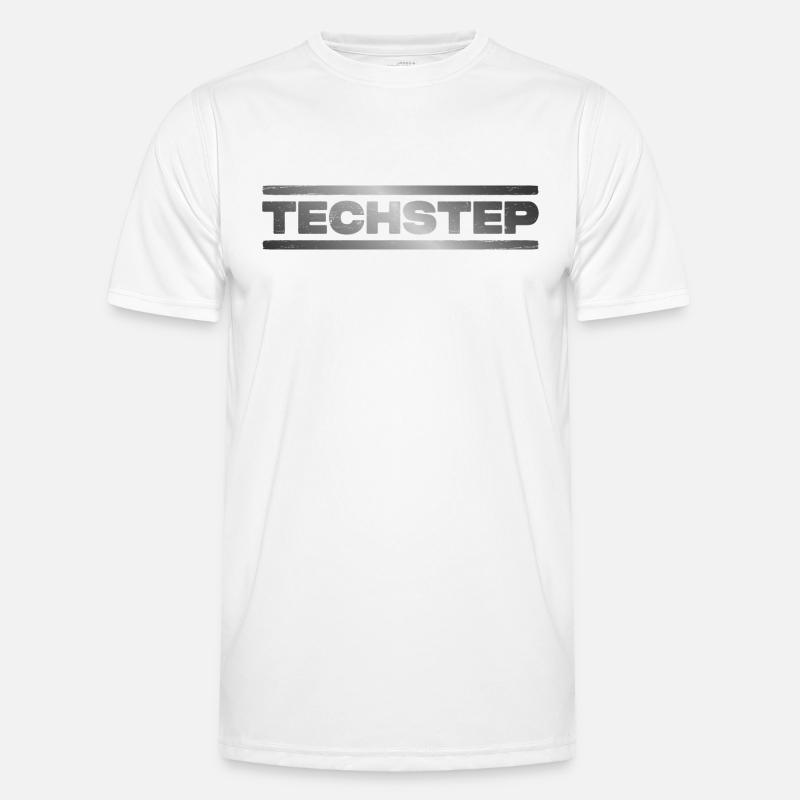 Techstep DNB Drum n Bass Junglist - Men's Functional T-Shirt - white