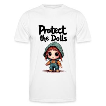 Protect the Dolls - Süße Botschaft - Männer Funktions-T-Shirt - Weiß - Vorne - AI Model Male 178 dark (178cm)