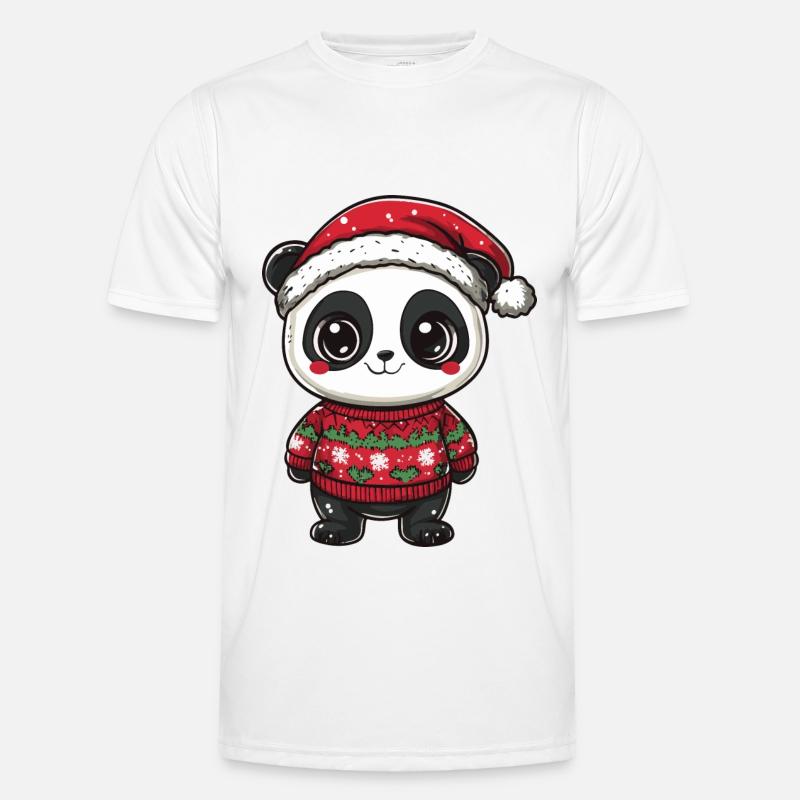 Panda Christmas Comic - Men's Functional T-Shirt - white
