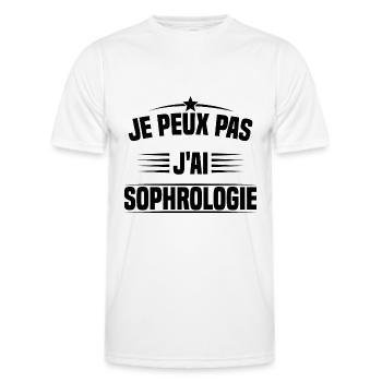 Je peux pas j ai sophrologie - T-shirt sport Homme - blanc - Devant - AI Model Male 178 dark (178cm)