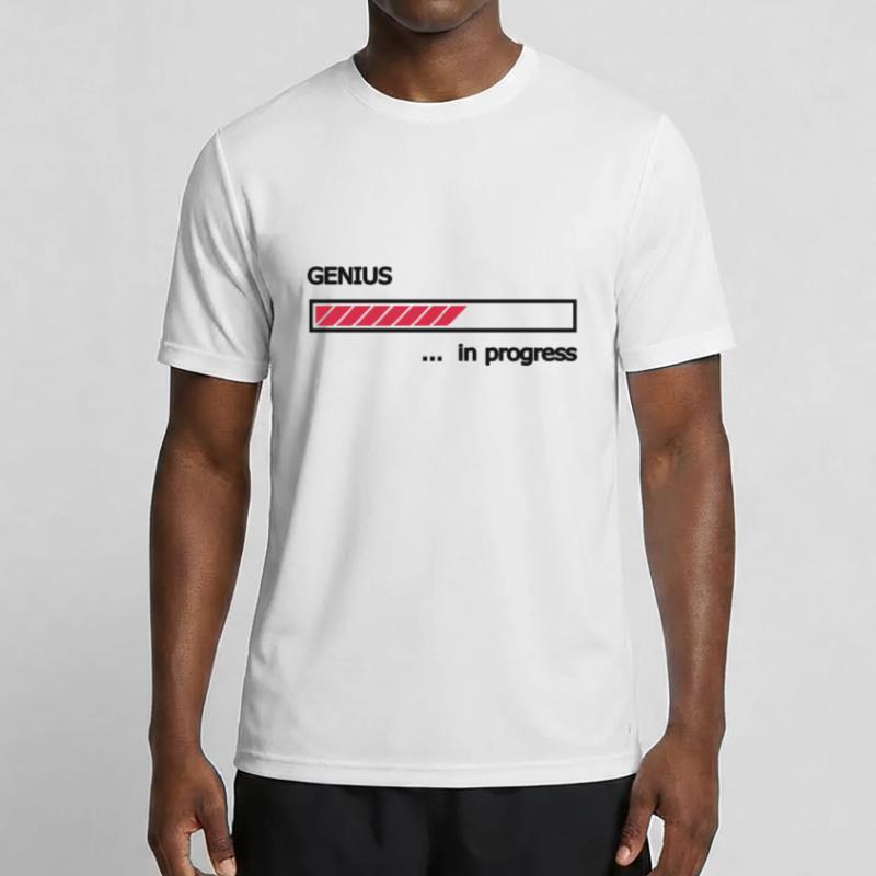 Genius in Progress Ladebalken Loading Bar Männer Funktions-T-Shirt