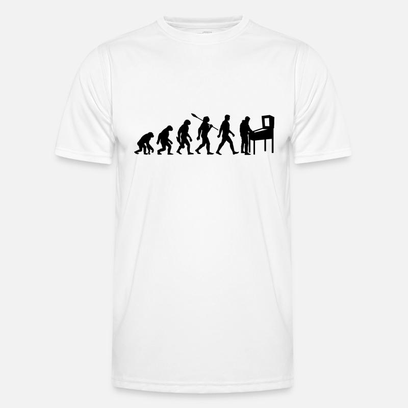 Evolution - Pinball - Flipper - Automat - Männer Funktions-T-Shirt - Weiß