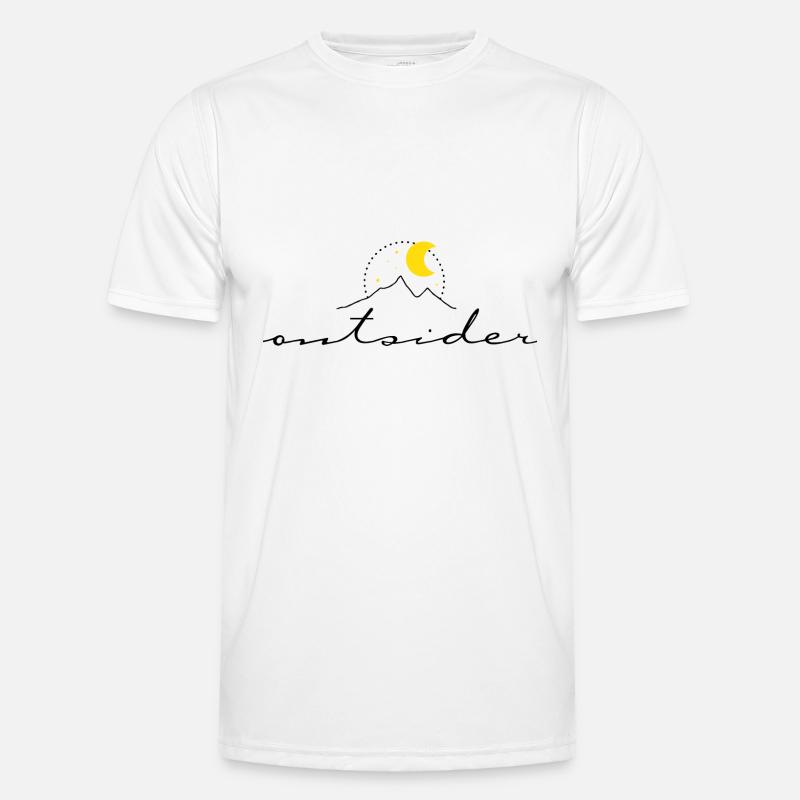 Outsider – minimalist design mountains moon boho Men's Functional T-Shirt