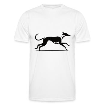 Design élégant de lévrier - T-shirt sport Homme - blanc - Devant - AI Model Male 178 dark (178cm)